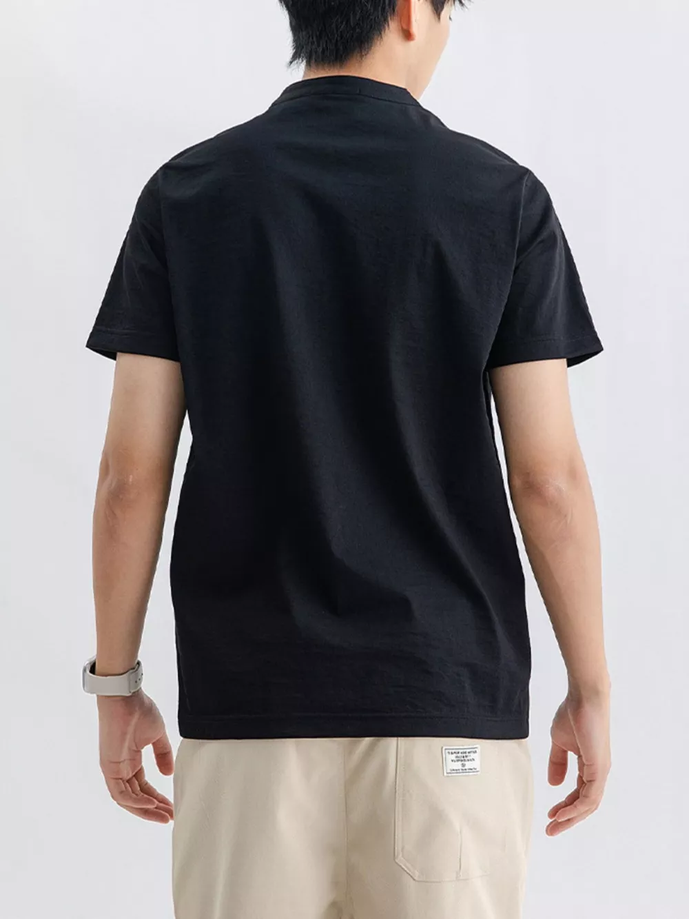 Men's Plus Size Button Detail Short Sleeve Top, image 4