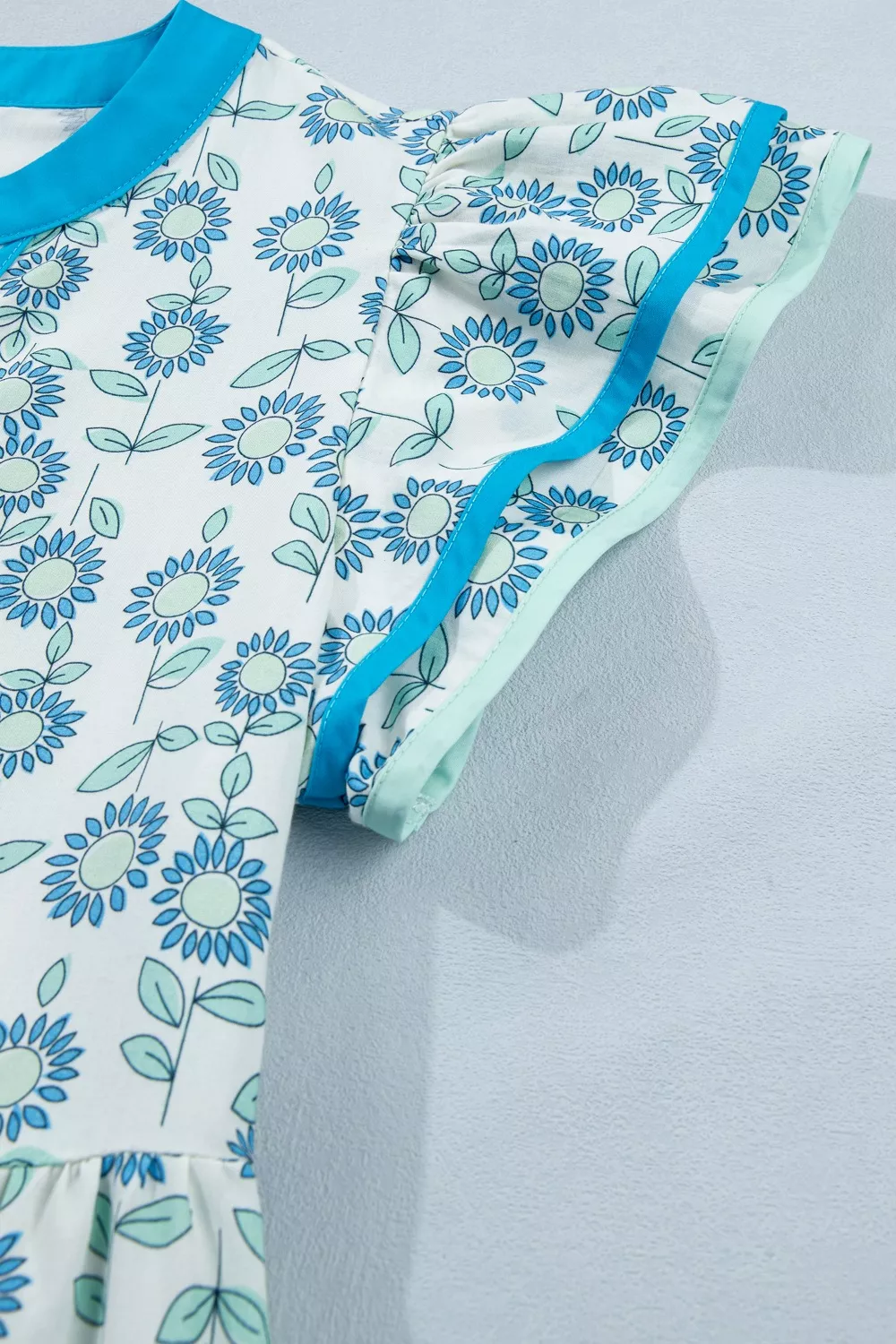 Printed Notched Cap Sleeve Dress, image 11