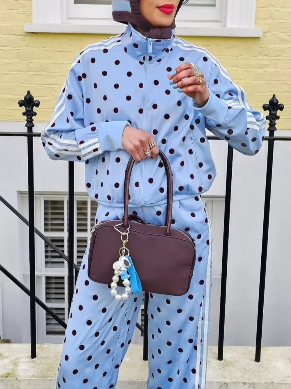 Polka Dot Zip Up Outerwear and Pants Set, image 7