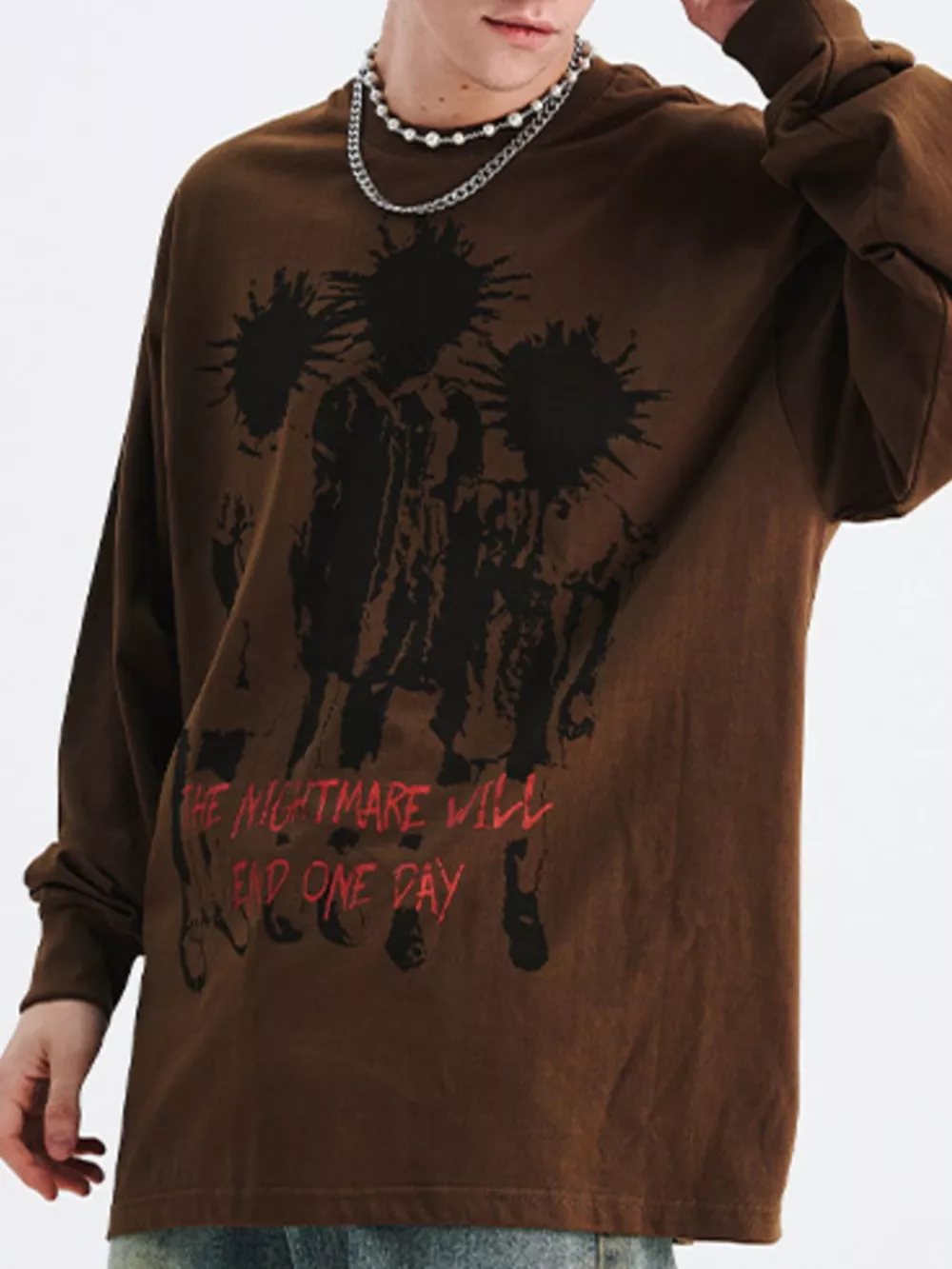 Men's Plus Size Graphic Long Sleeve T-Shirt, image 5