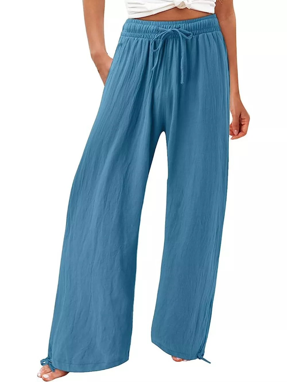 Full Size Wide Leg Pants with Drawstring Waist Plus Size, image 13