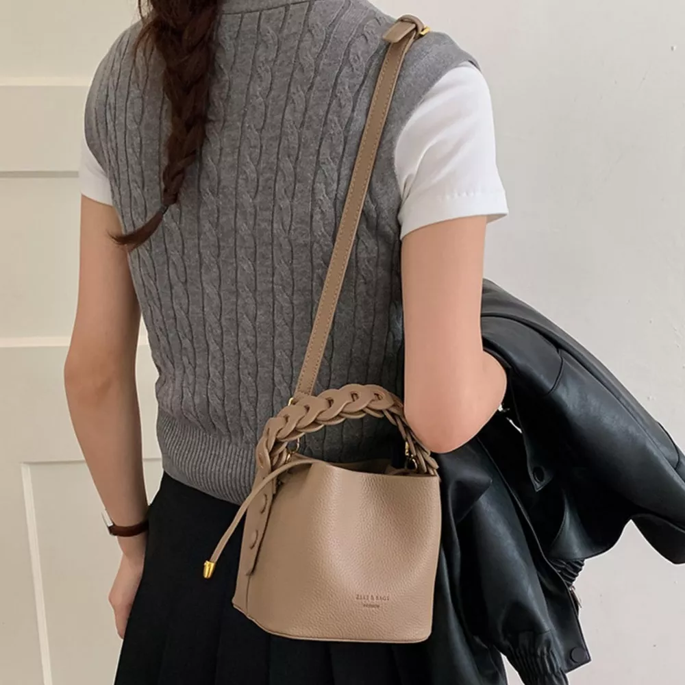 PU Leather Bucket Crossbody Bag, image 3