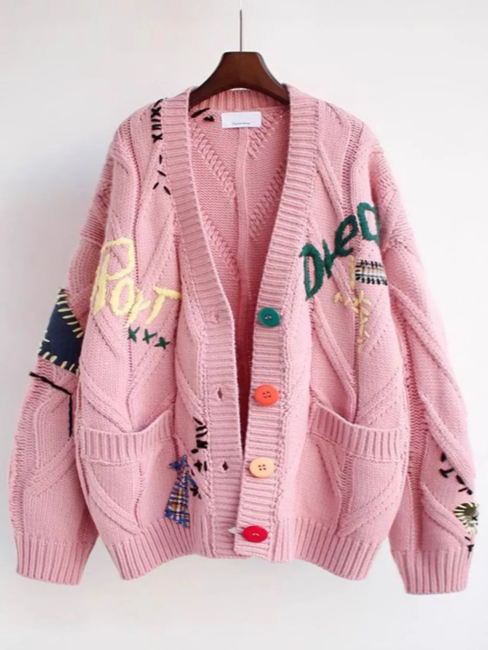 V-Neck Button Down Knit Cardigan, image 3