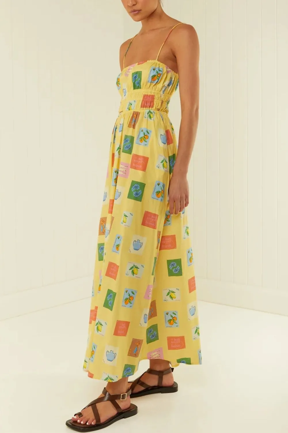 Printed Square Neck Maxi Cami Dress, image 3