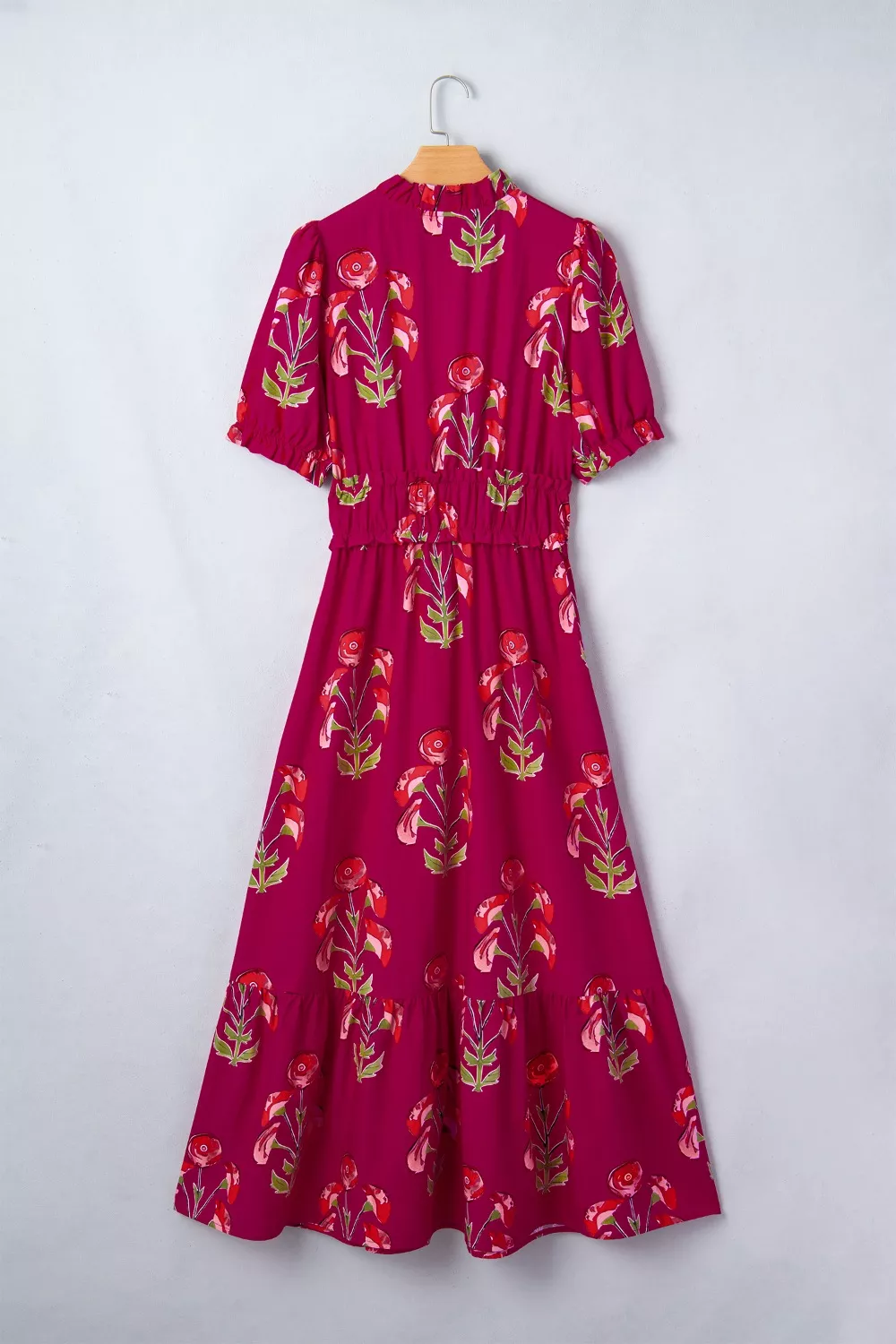 Floral Print Short Sleeve Midi Dress, image 6