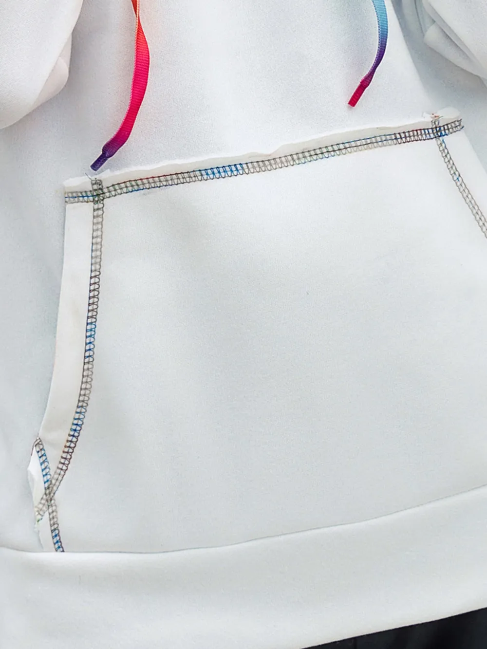 Contrast Stitching Drawstring Raglan Sleeve Hoodie, image 8