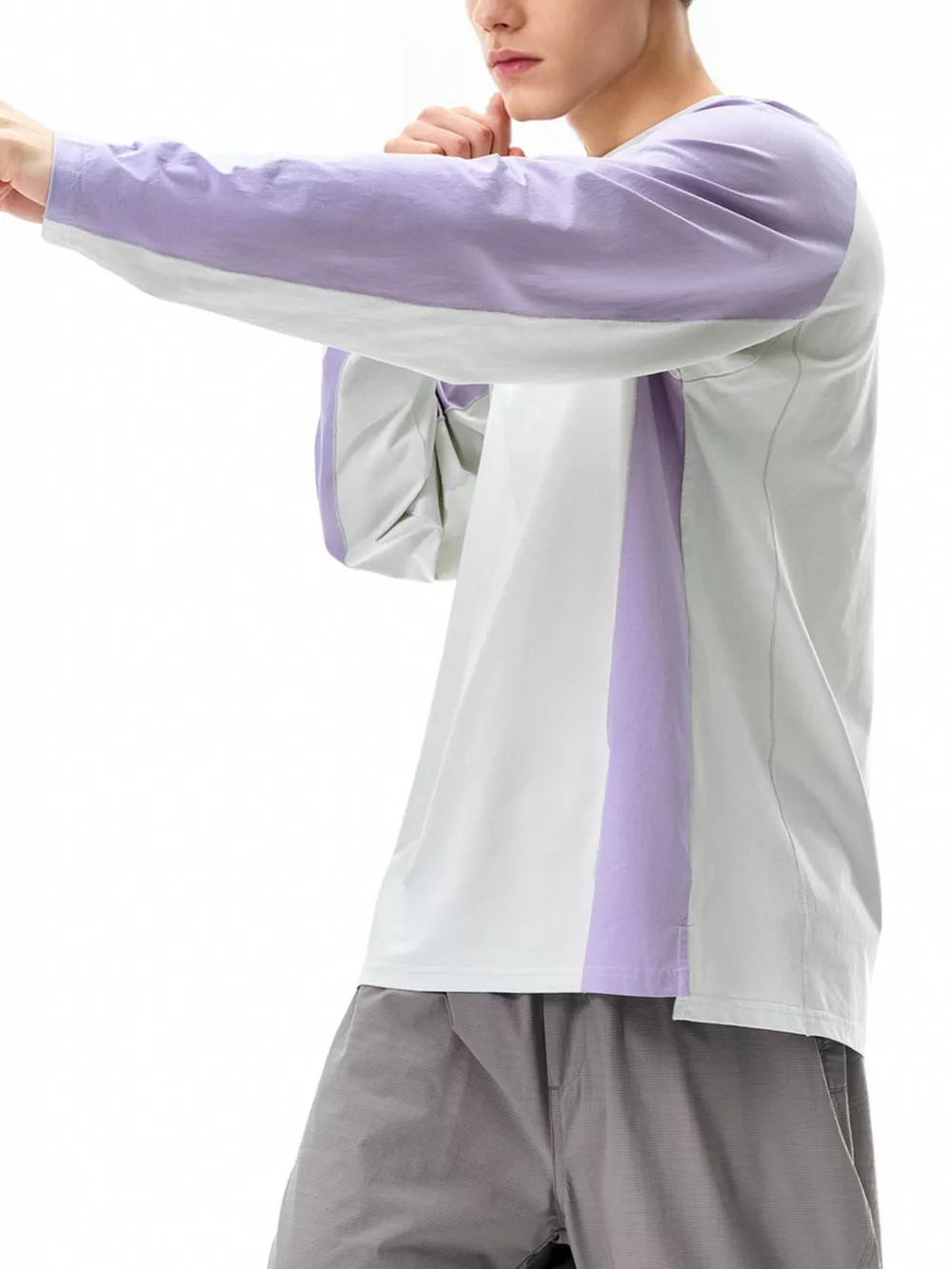 Men's Two-Tone Raglan Long Sleeve T-Shirt, image 3