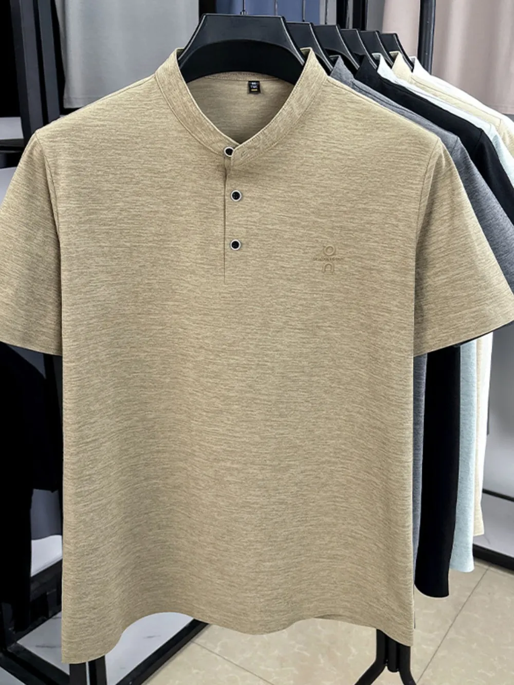 Men's Plus Size Button Detail Short Sleeve Polo, image 8