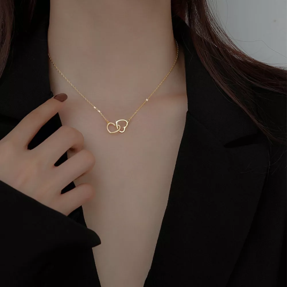 Interlocking Heart Pendant Necklace, image 3
