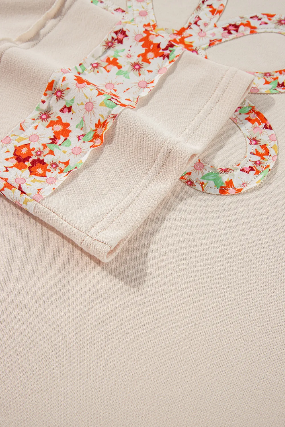 Exposed Seam Slit Floral Round Neck Blouse, image 2