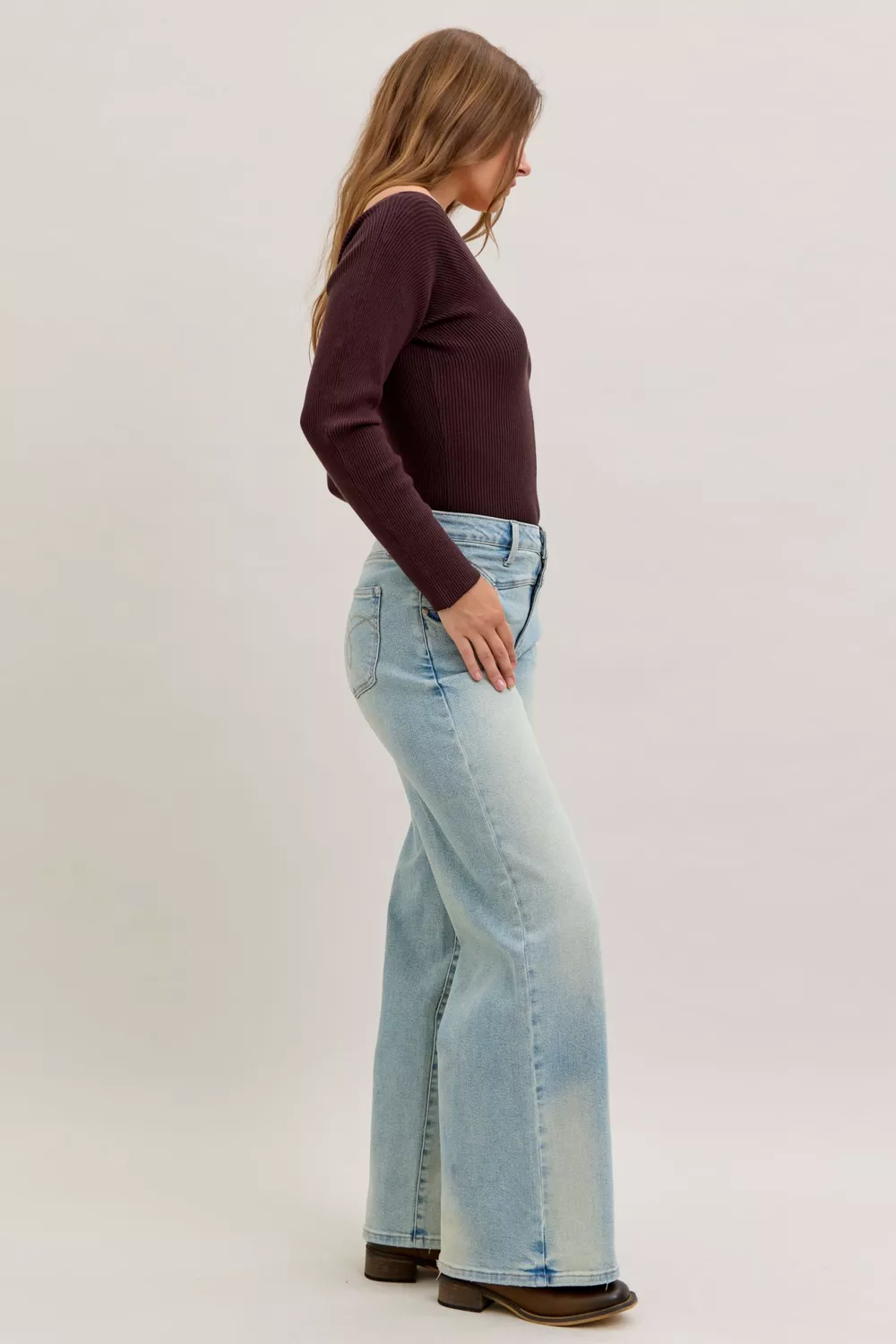 High Waist Column Straight Jeans, image 2