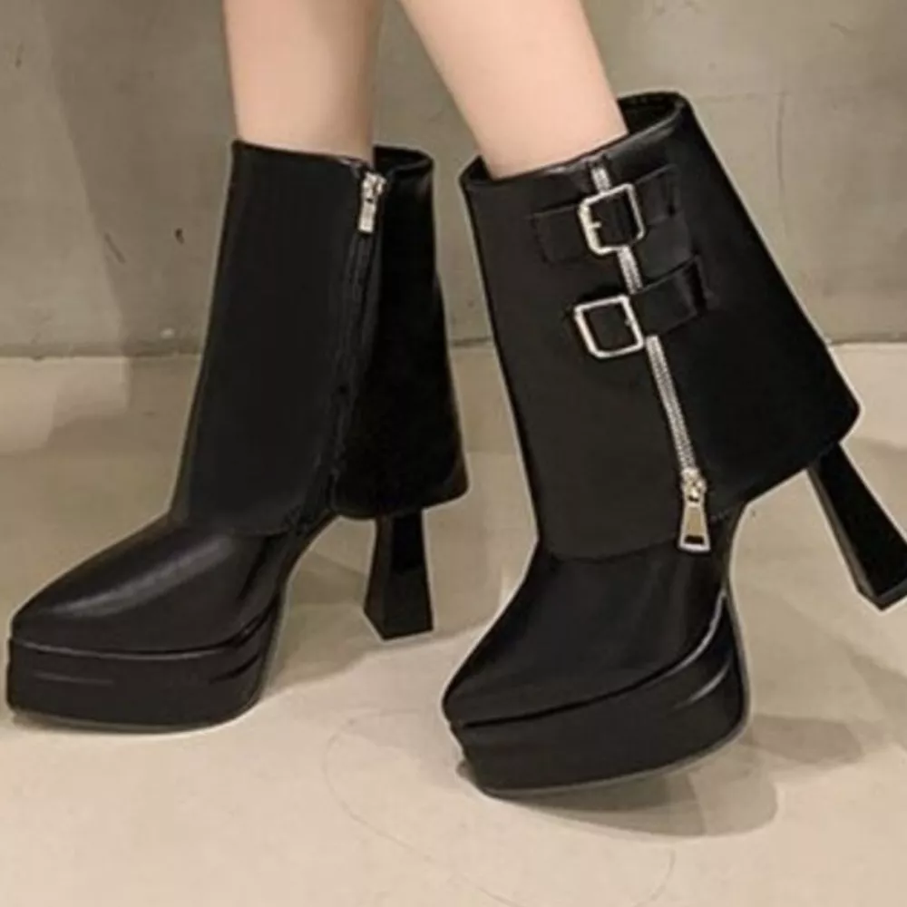 Point Toe Block Heels Boots, image 6
