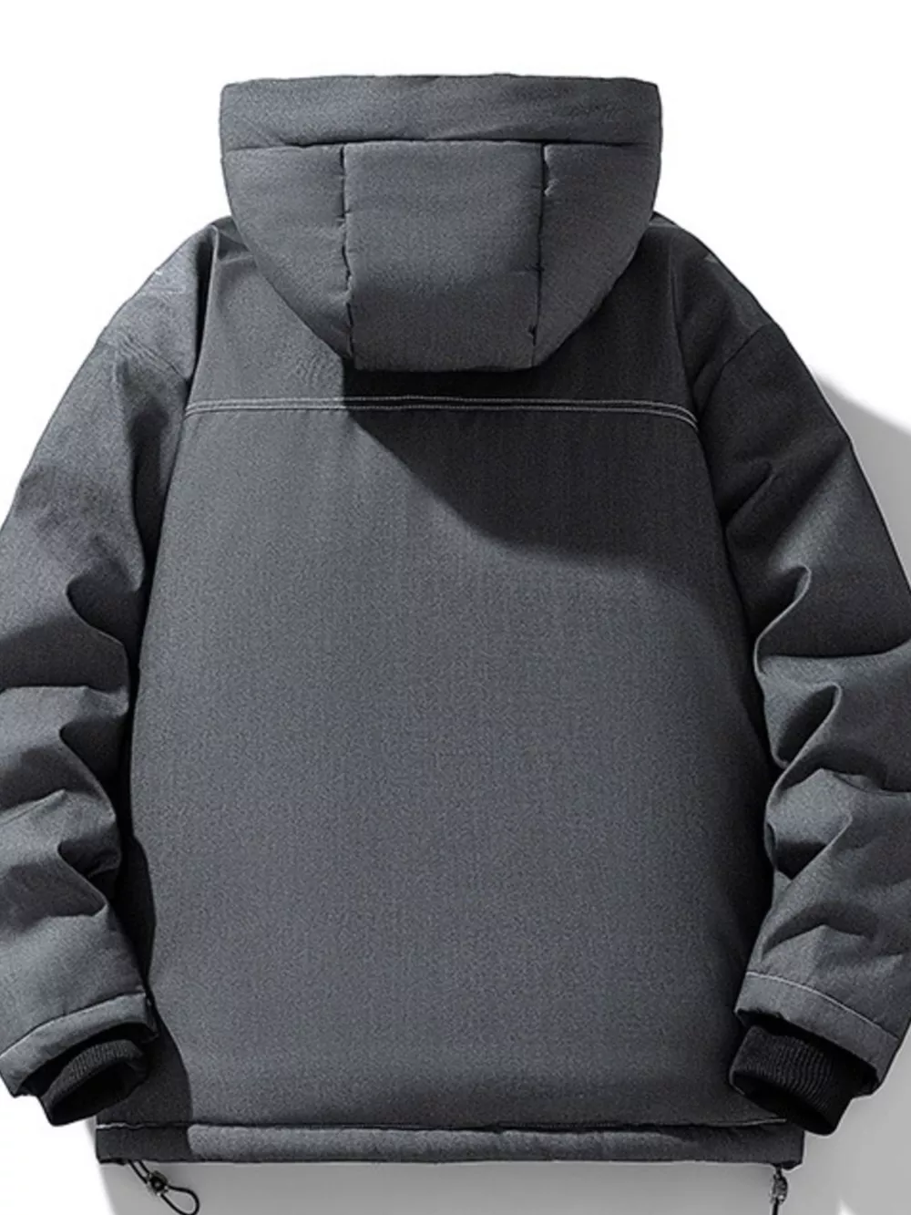 Men's Plus Size Warm Padded Hooded Puffer Jacket, image 3