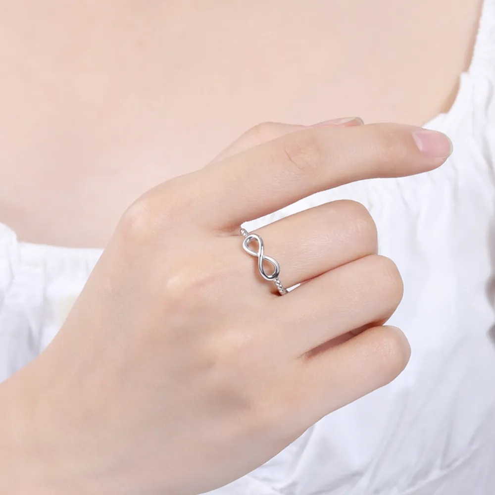 Number 8 Zircon 925 Sterling Silver Ring, image 5