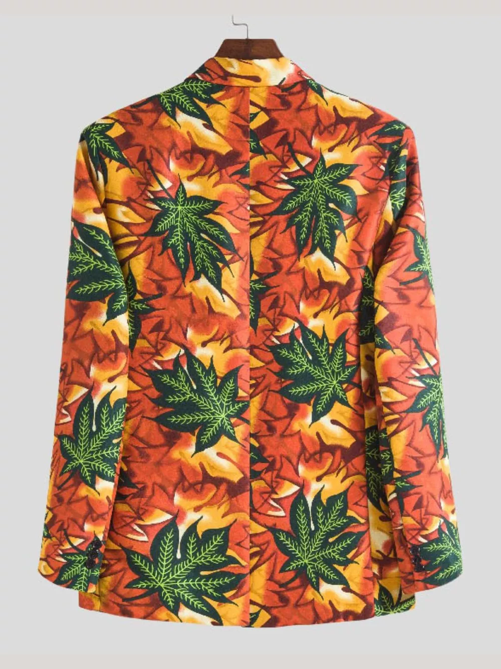 Men's Plus Size Vibrant Leaf Print Blazer, image 2