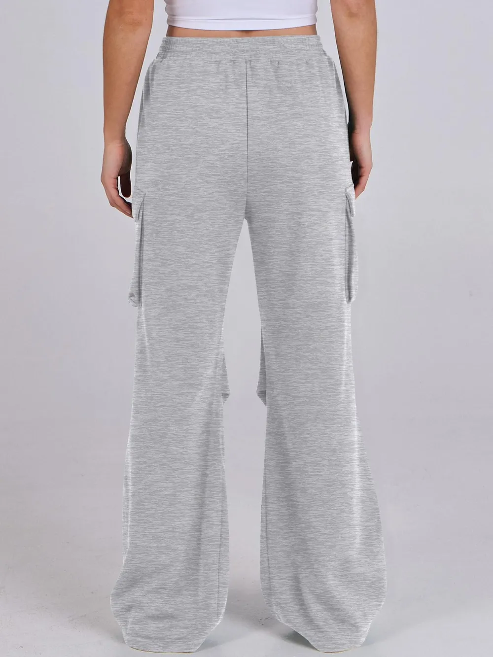 Elastic Waist Wide Leg Pants with Pockets, image 16