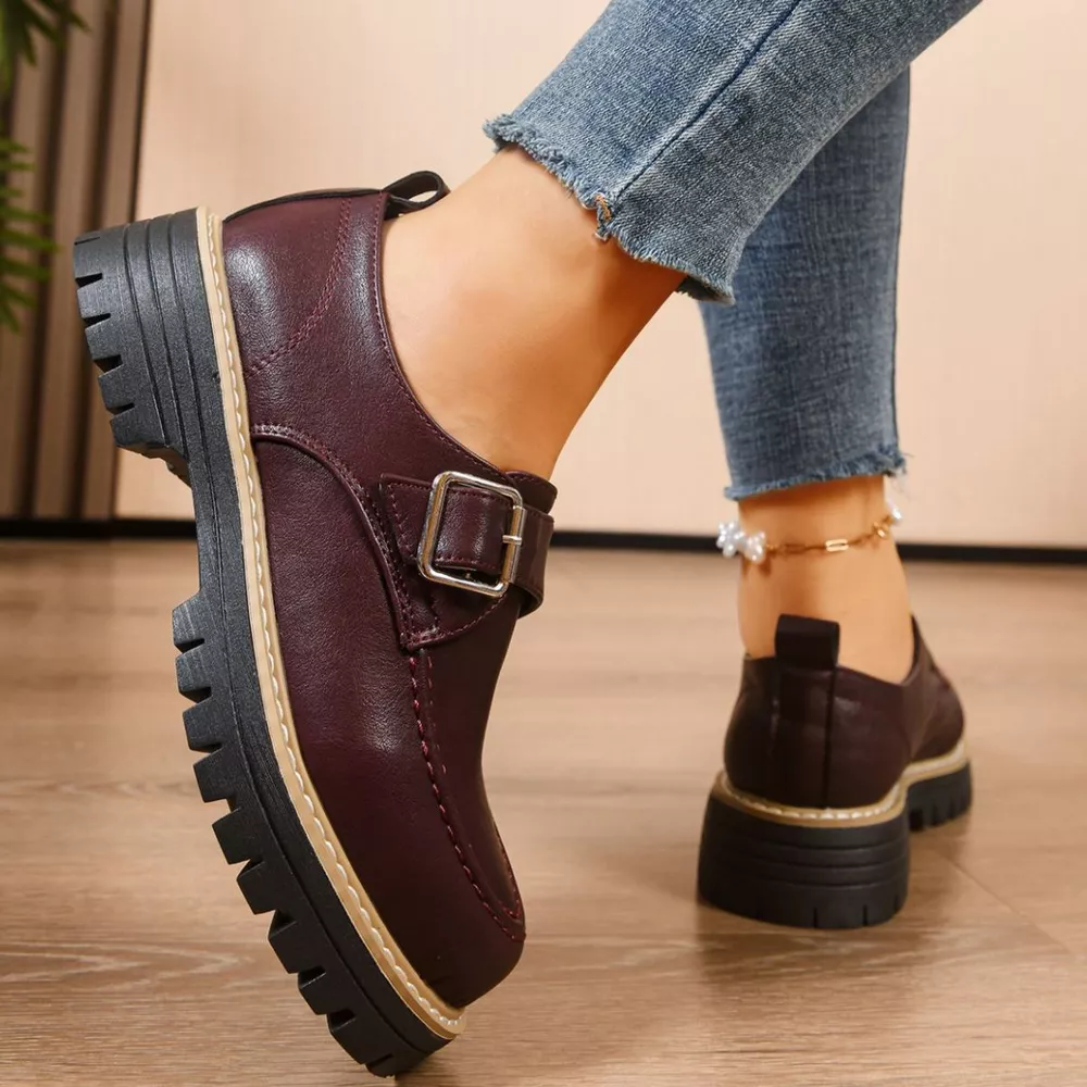 Round Toe Buckle Loafers, image 2