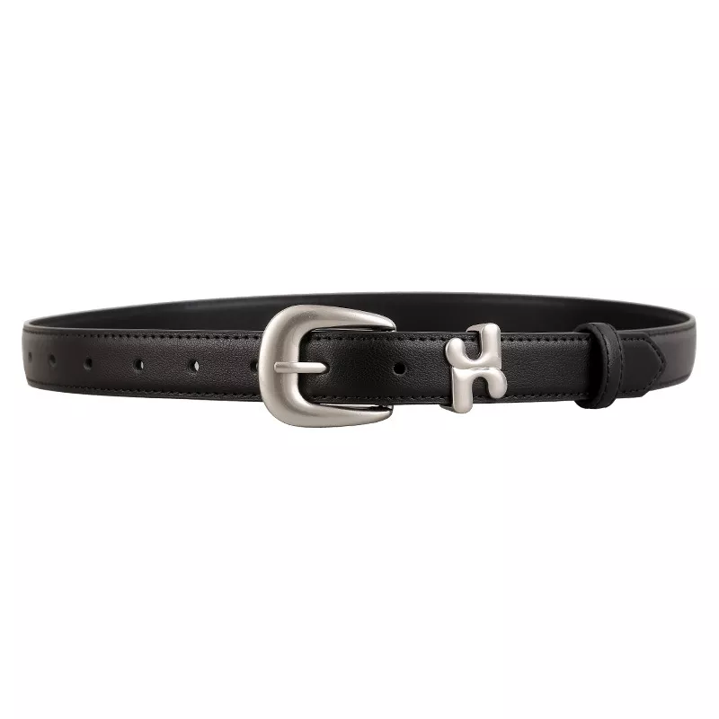Leather Belt with Stylish H-Shaped Buckle, image 3