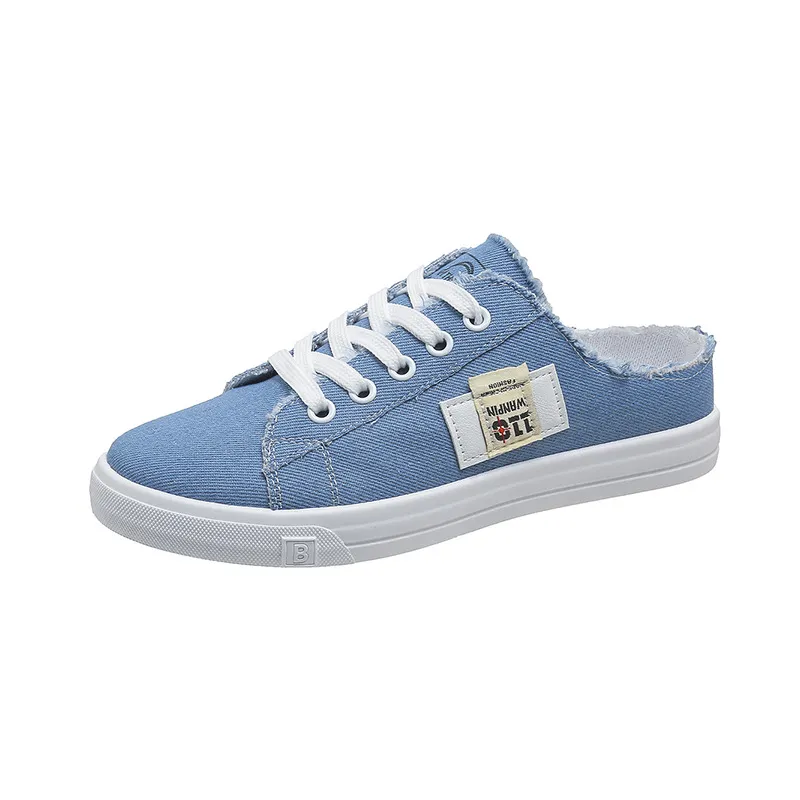Frayed Hem Lace Up Canvas Sneakers, image 4