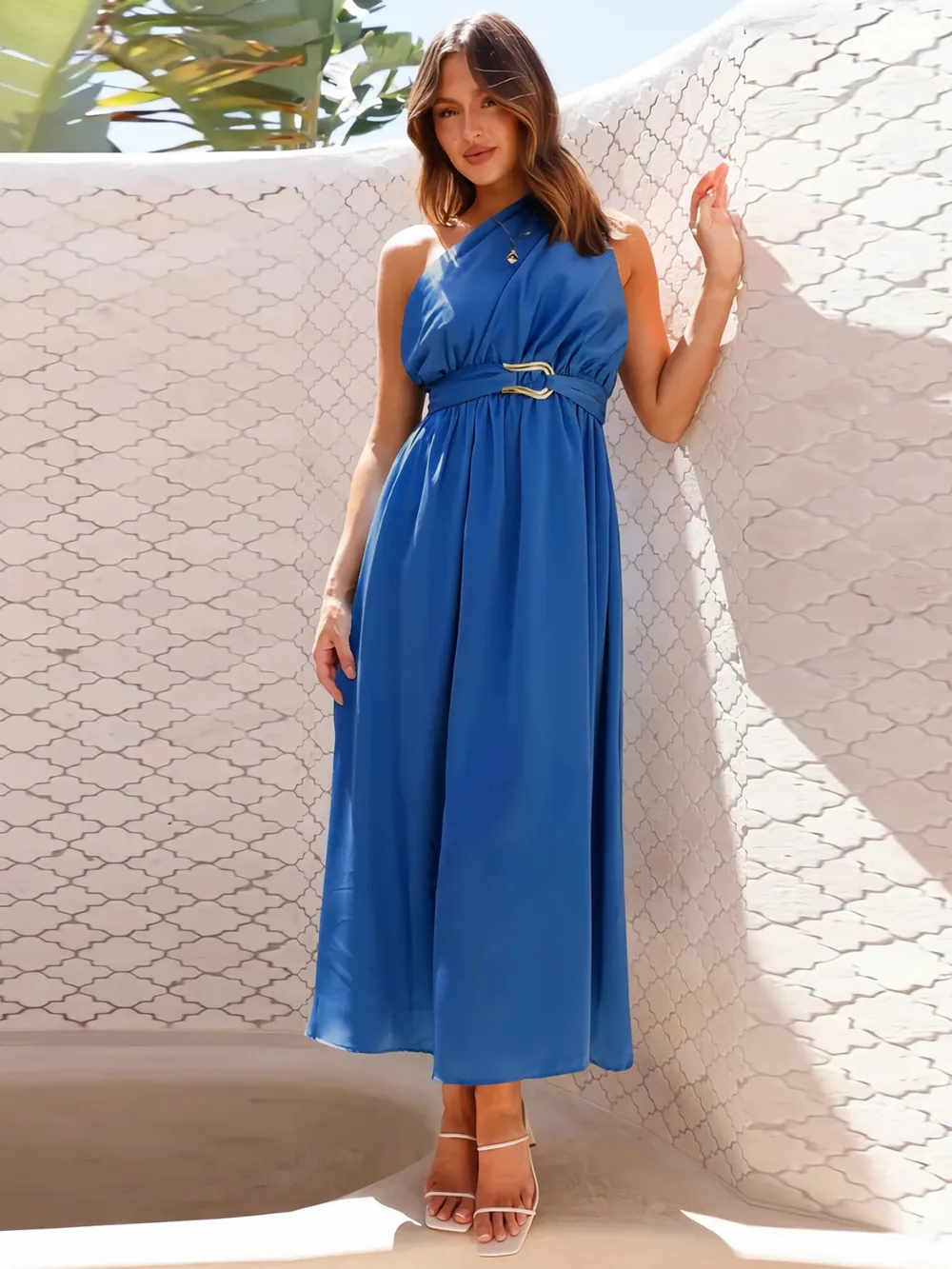 Single Shoulder Midi Dress, image 2