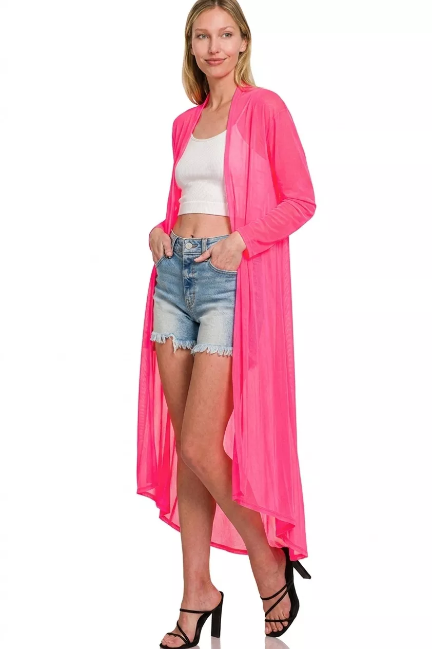 Mesh Open Front Cardigan, image 2