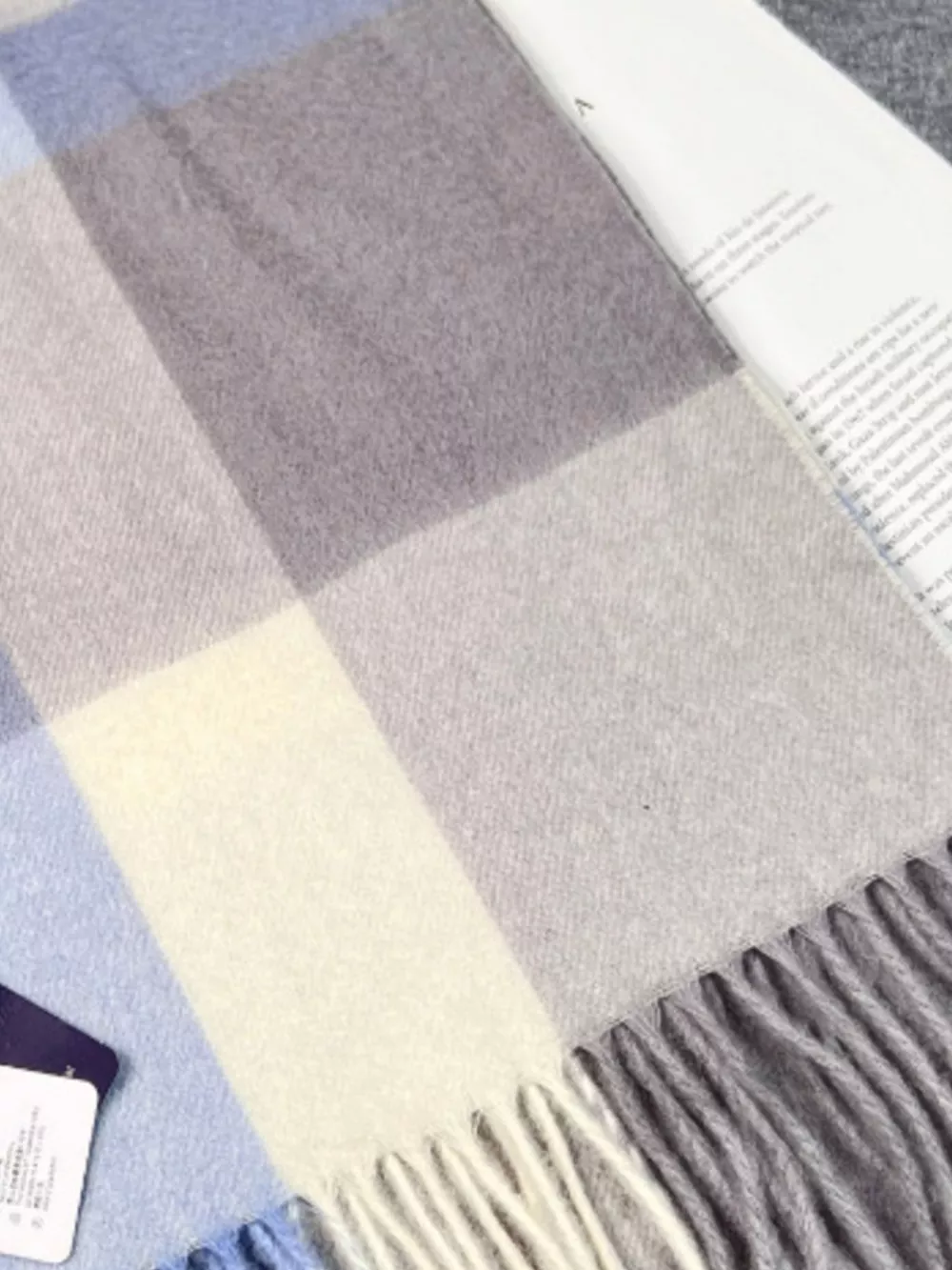 Plaid Scarf with Fringe, image 4