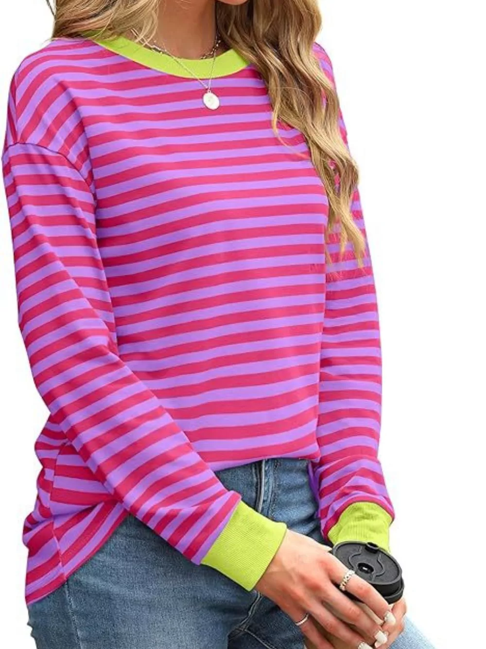 Striped Long Sleeve Casual T-Shirt, image 3