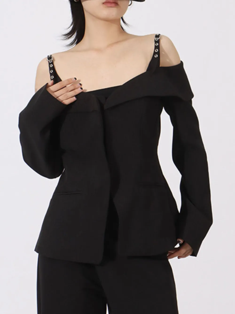 Ruffled Cold Shoulder Long Sleeve Outerwear, image 6