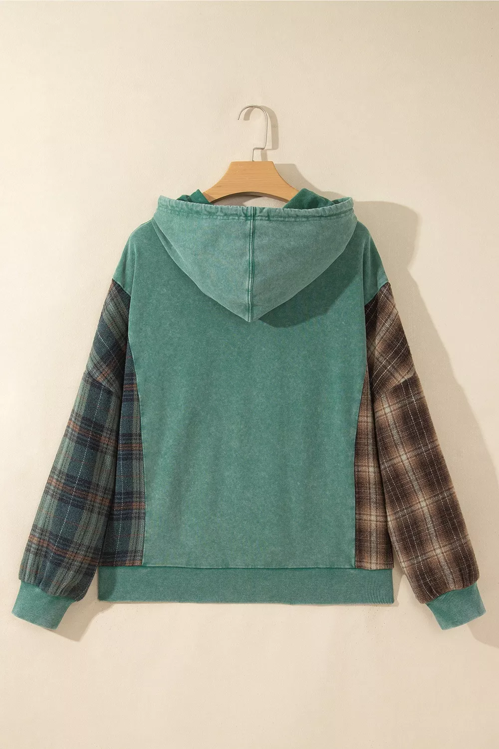 Plaid Kangaroo Pocket Hoodie, image 4