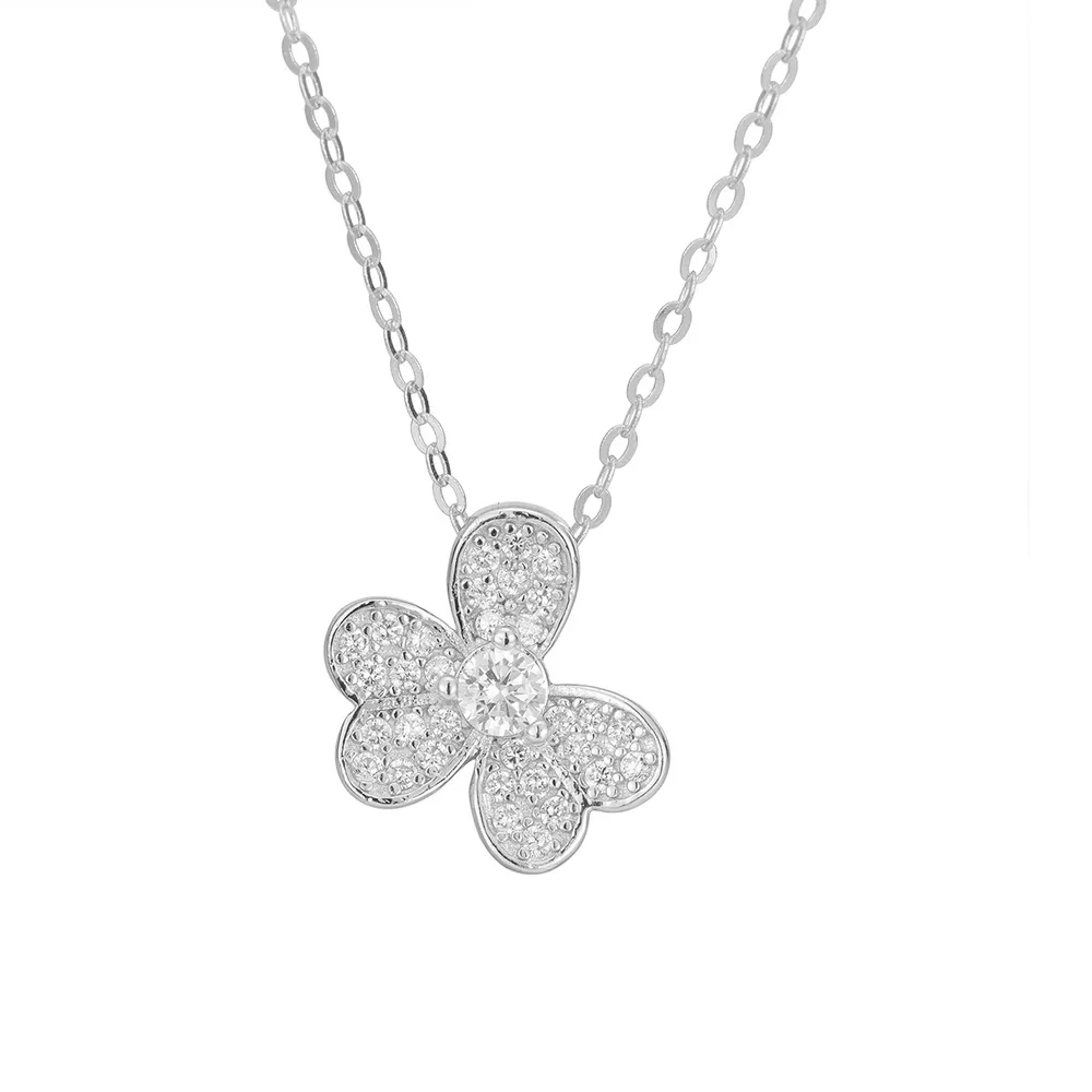 925 Sterling Silver Clover Pendant Necklace, image 6