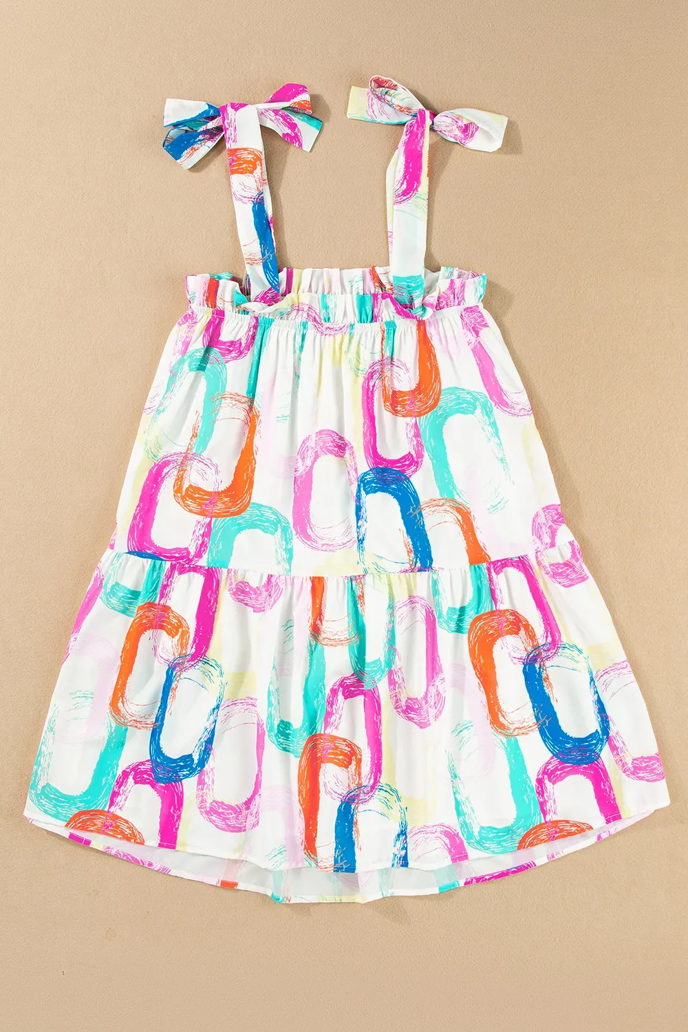 Tied Printed Sleeveless Mini Dress, image 5
