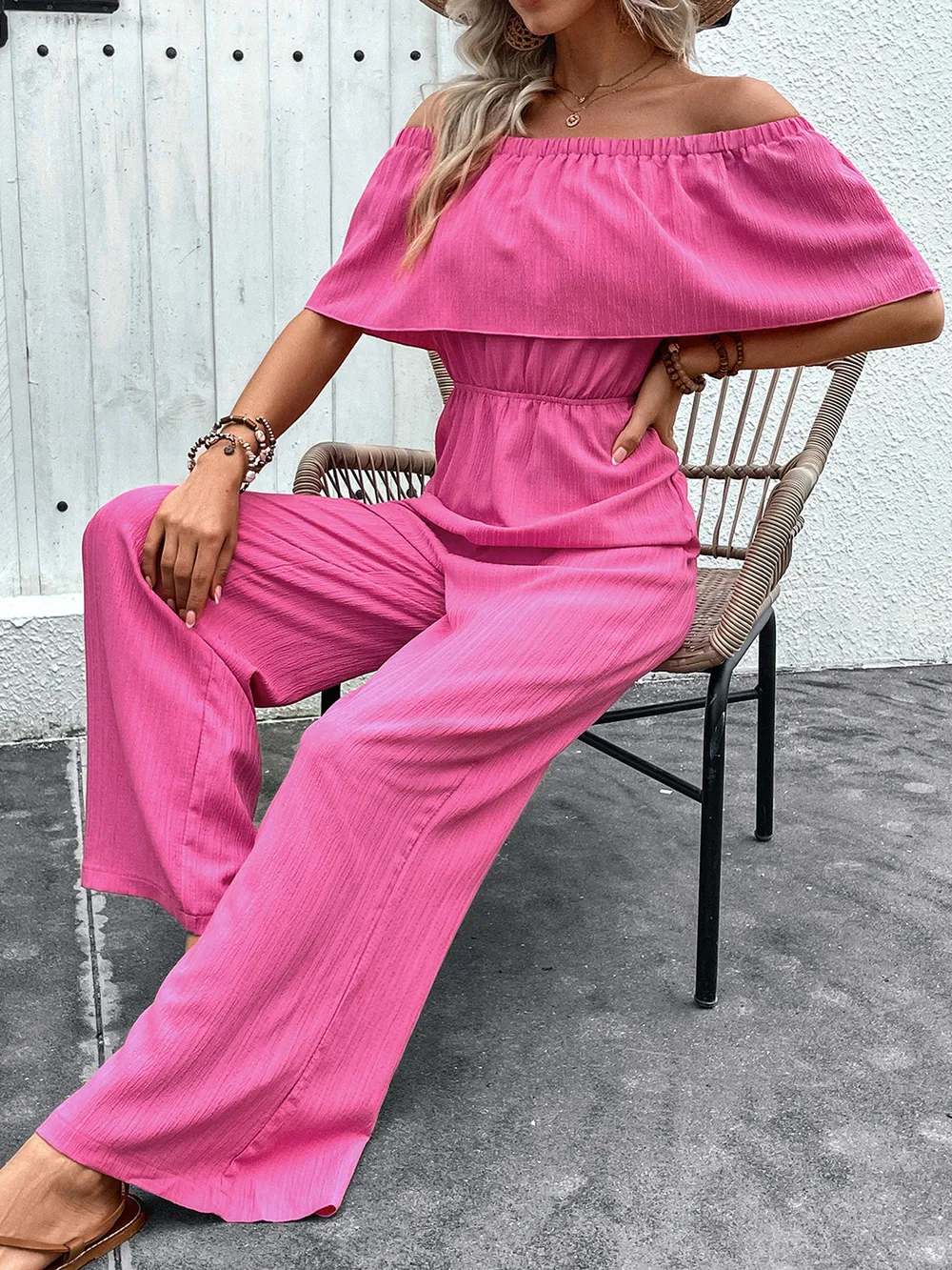 Off-Shoulder Wide Leg Jumpsuit, image 2