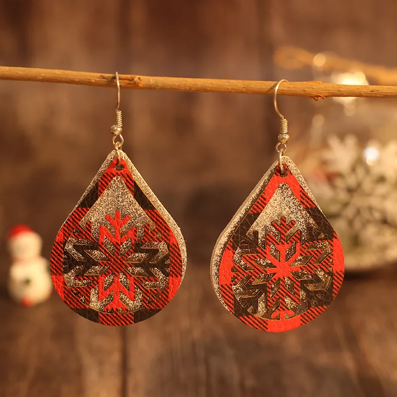 PU Leather Teardrop Shape Earrings, image 2