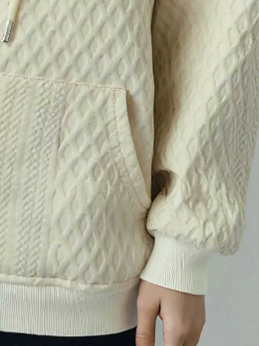 Textured Knit Zip-Up Hoodie, image 3