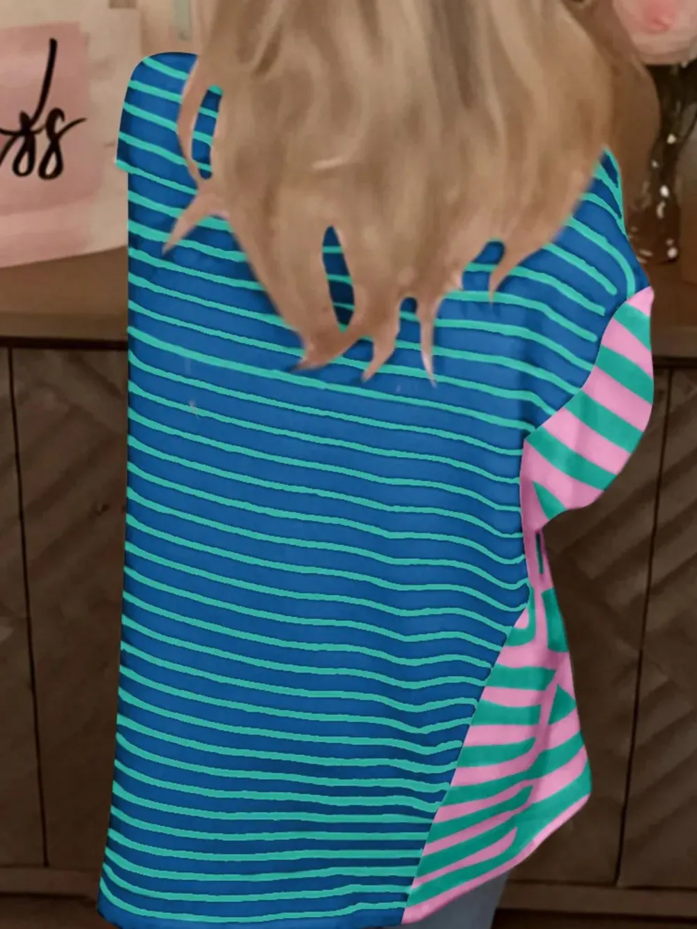 Colorful Striped Oversized T-Shirt, image 3