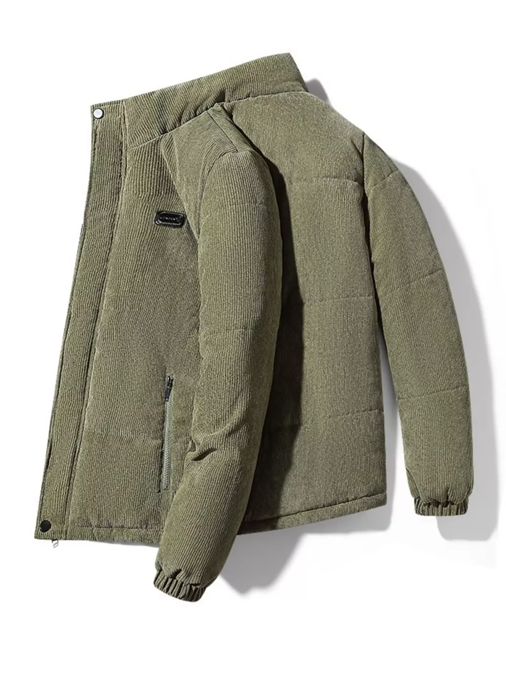 Men's Plus Size Corduroy Padded Winter Coat, image 6
