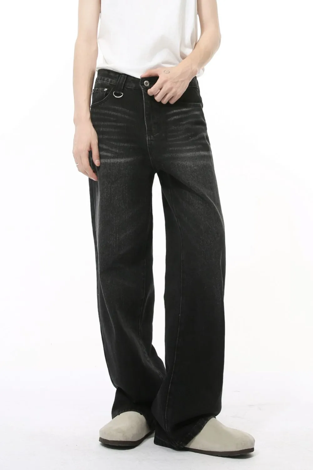 Wide Straight Jeans with Pockets, image 5