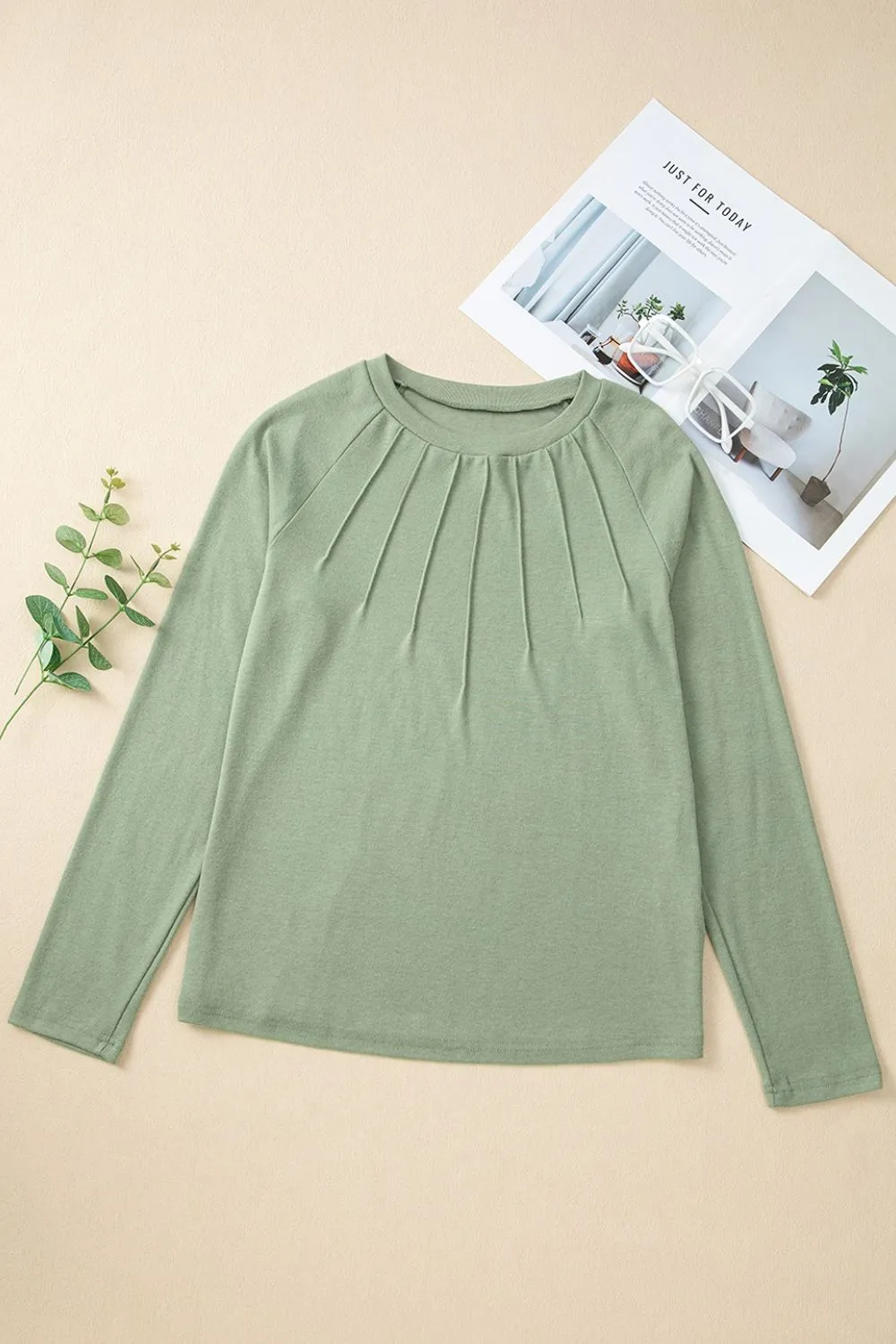 Texture Round Neck Long Sleeve T-Shirt, image 3