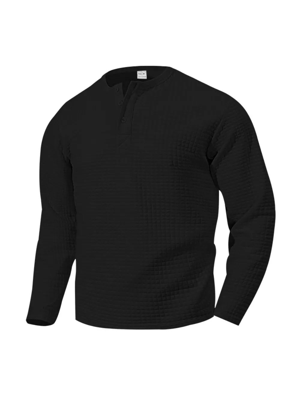 Men's Plus Size Casual Waffle Knit Henley T-Shirt, image 12