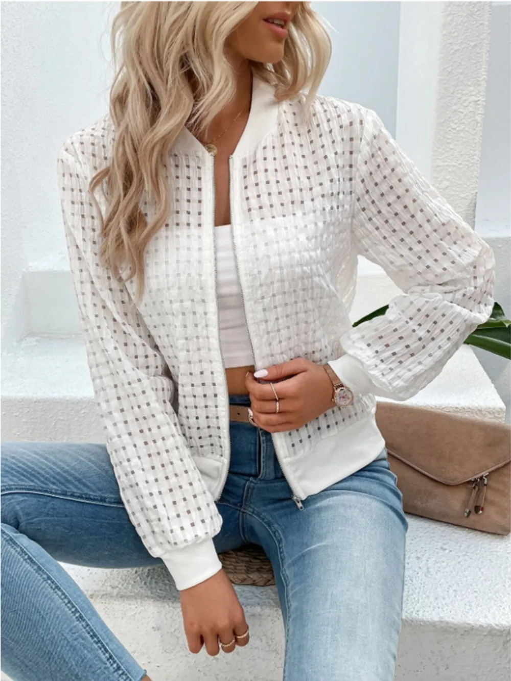 Zip Up Long Sleeve Jacket, image 6