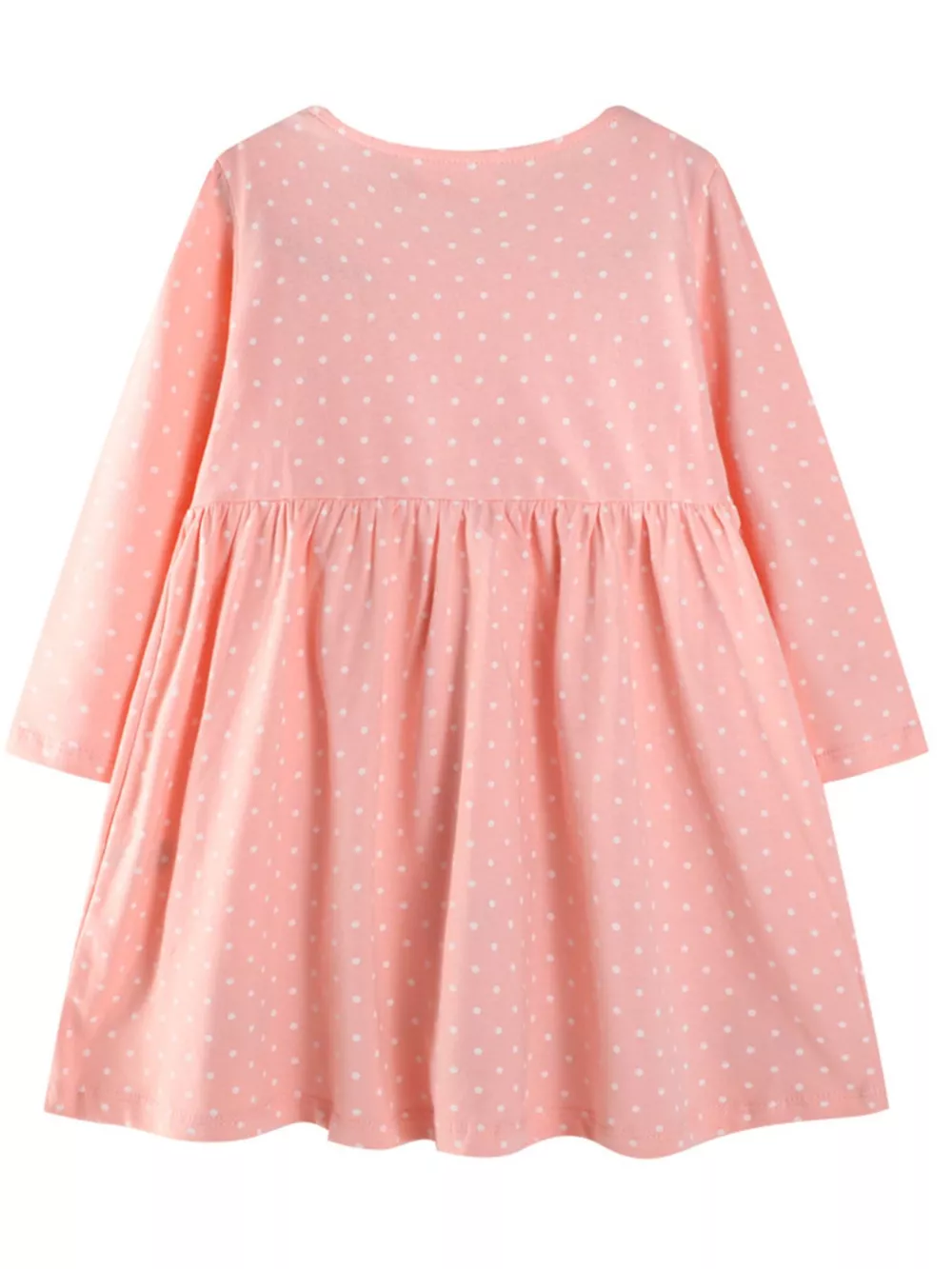 Children's Cute Animal Embroidered Polka Dot Long Sleeve Dress, image 2
