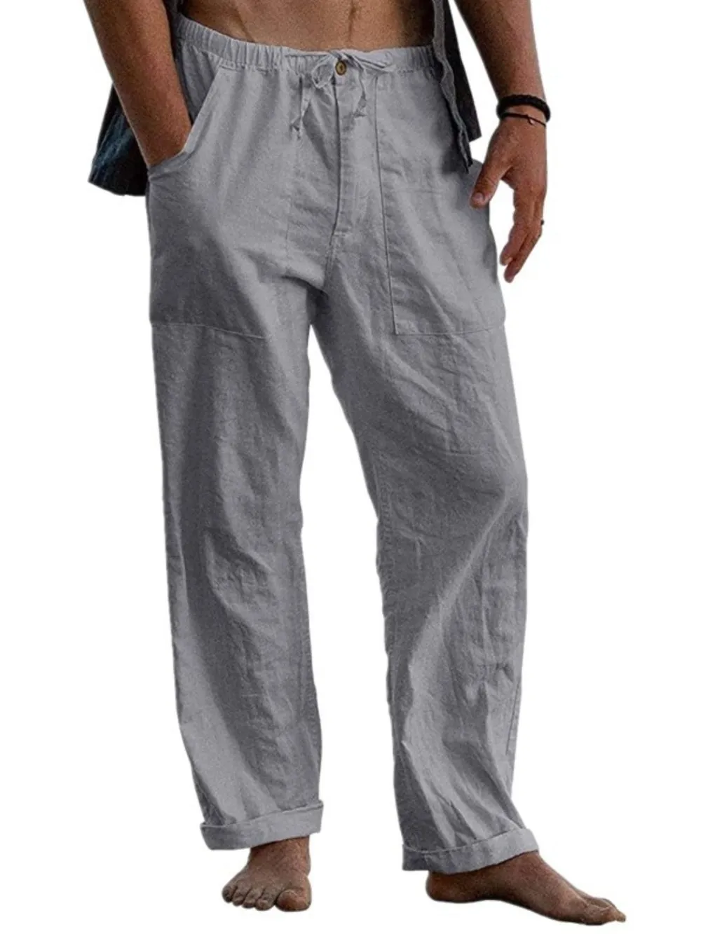 Men's Full Size Drawstring Straight Leg Pants Plus Size, image 2