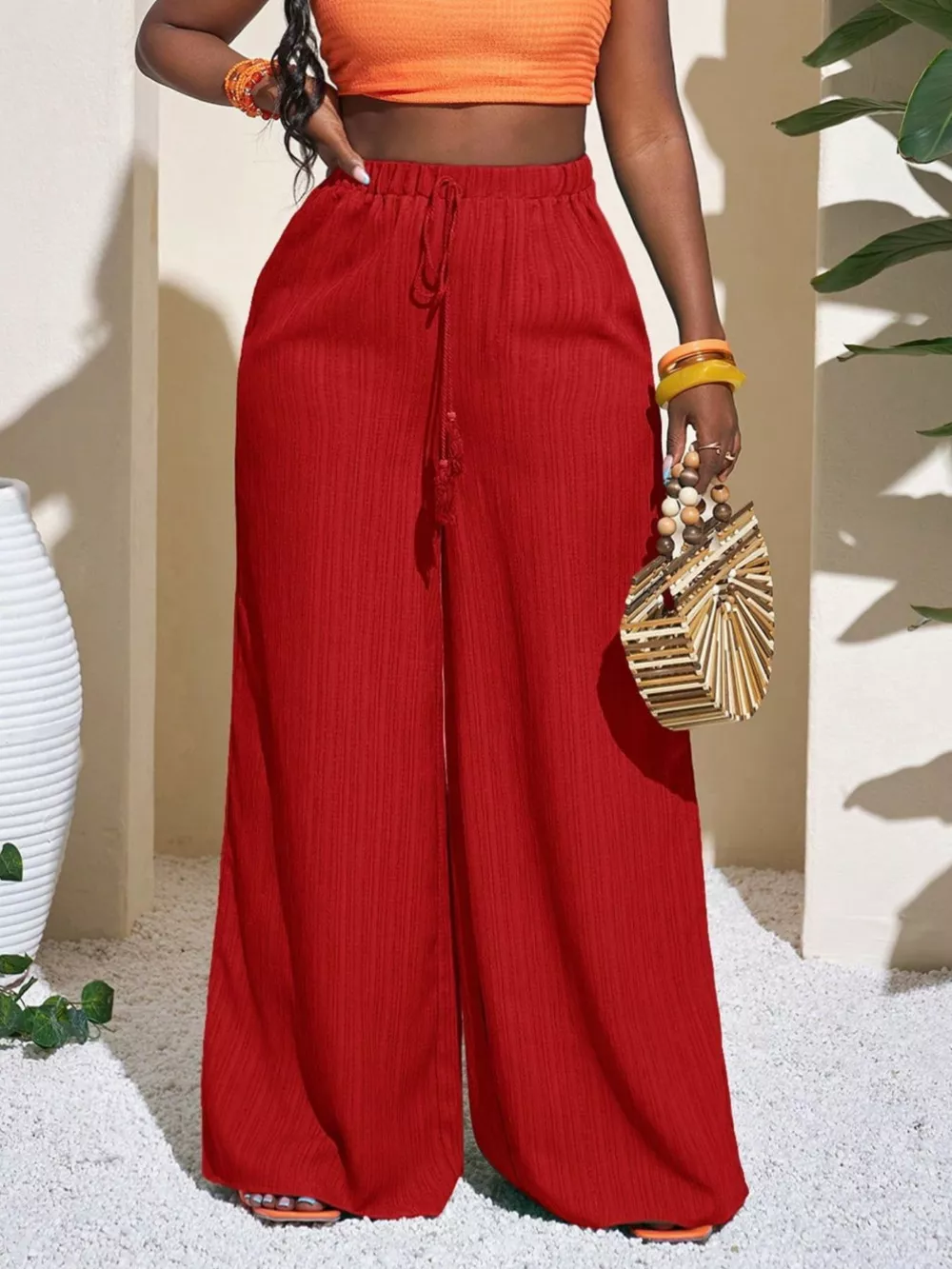 Wide-Leg Pants with Drawstring, image 13