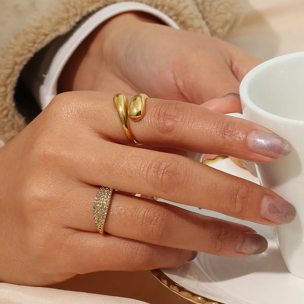 18K Gold-Plated Bypass Ring, image 4