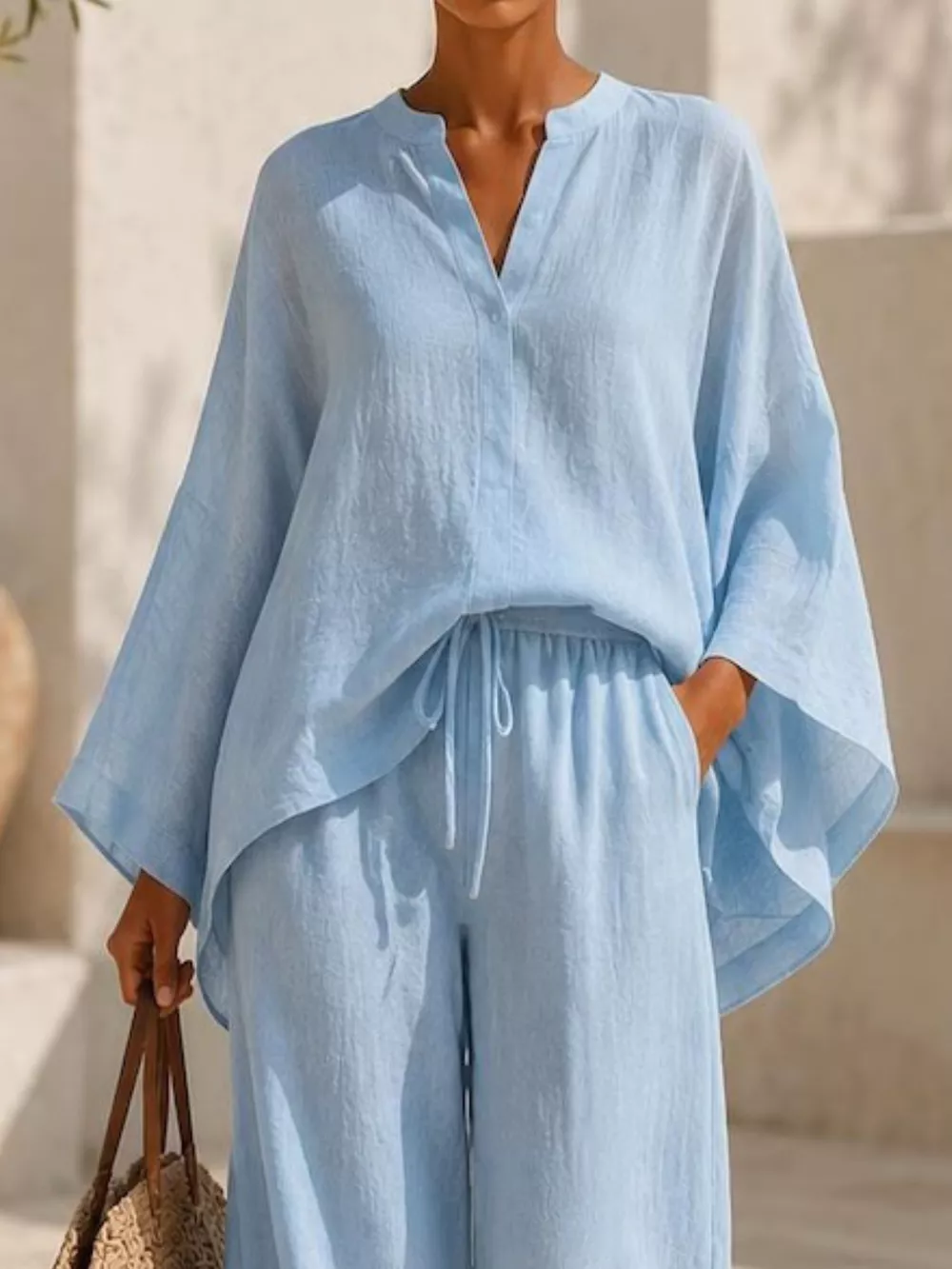 Full Size Loose Fit Top and Wide-Leg Pants Set Plus Size, image 12