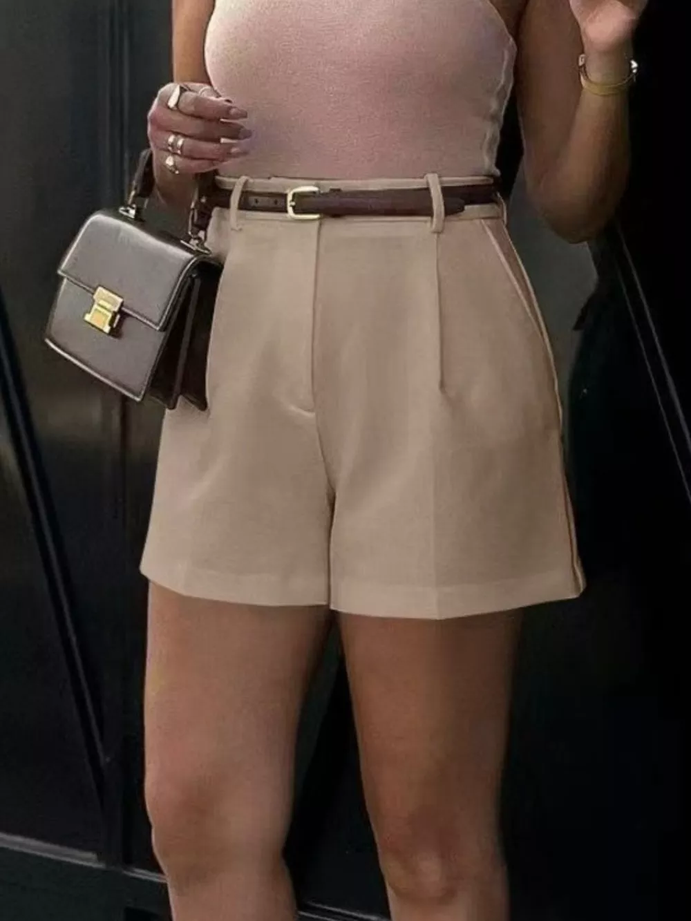 High-Waisted Pleated Shorts, image 15