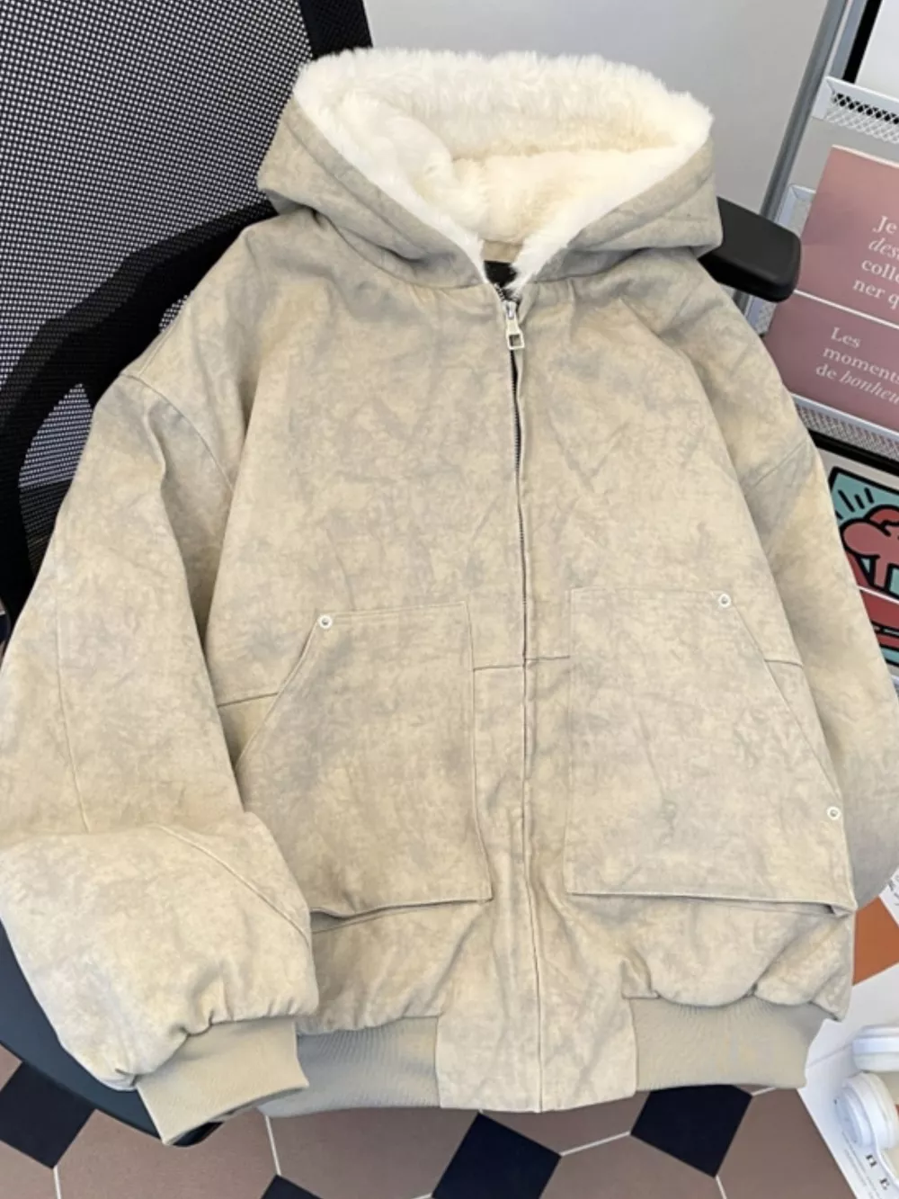Men's Cozy Sherpa Lined Hooded Jacket, image 4