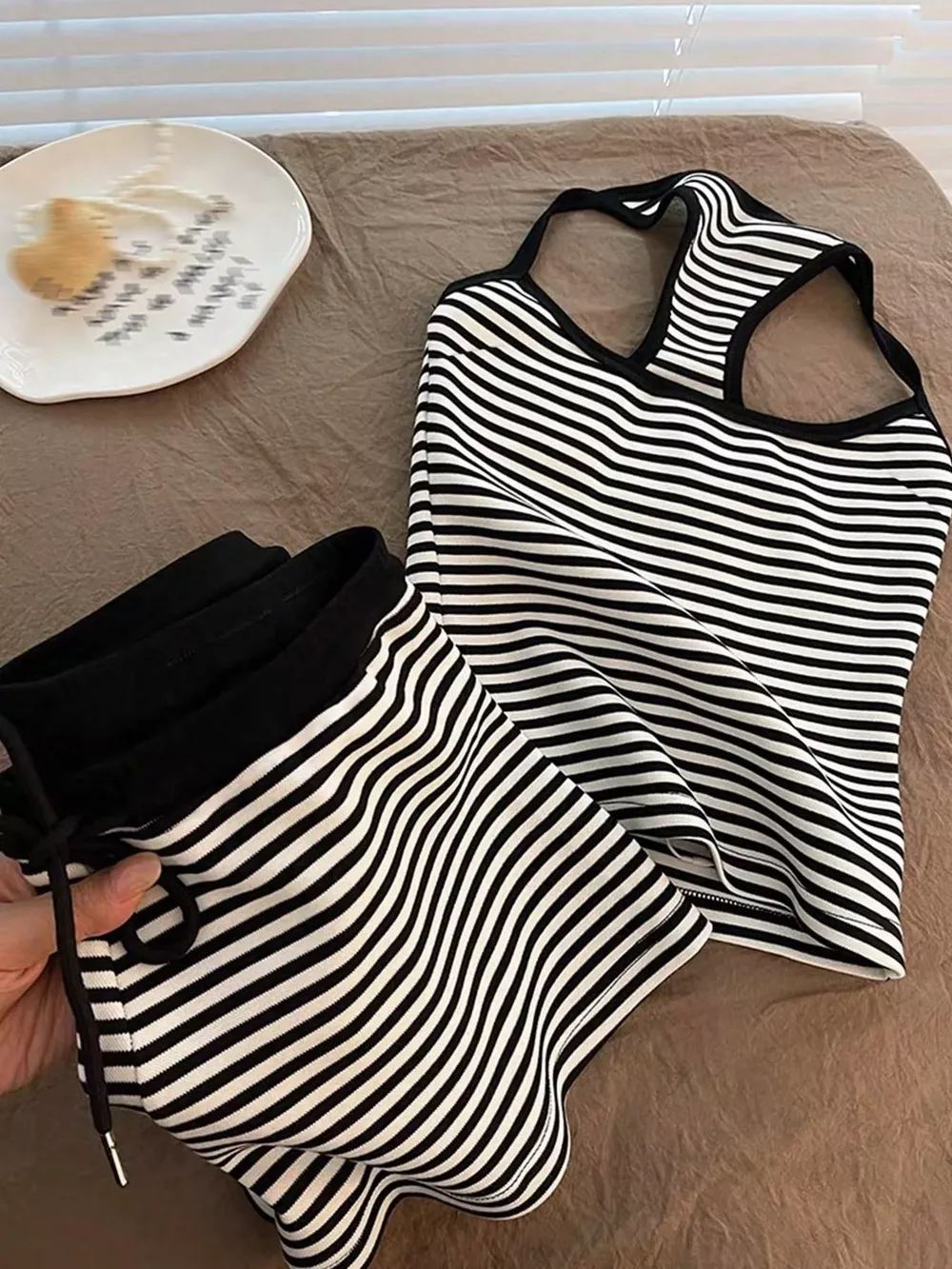 Striped Tank Top and Shorts Set, image 7
