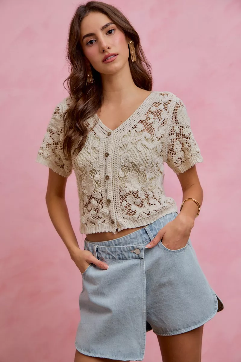 Washed Denim Wrap Skorts, image 6
