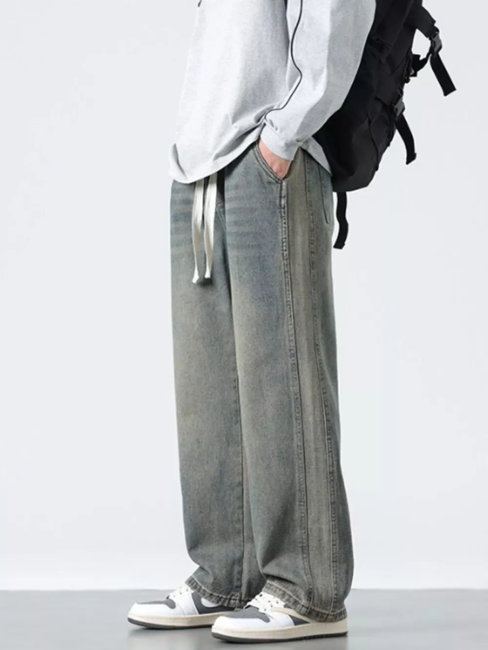Men's Plus Size Wide Leg Jeans, image 3